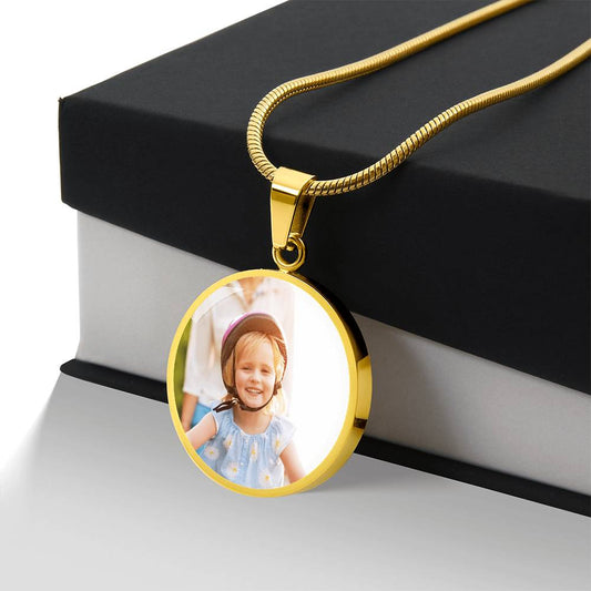 Photo Upload Circle Necklace