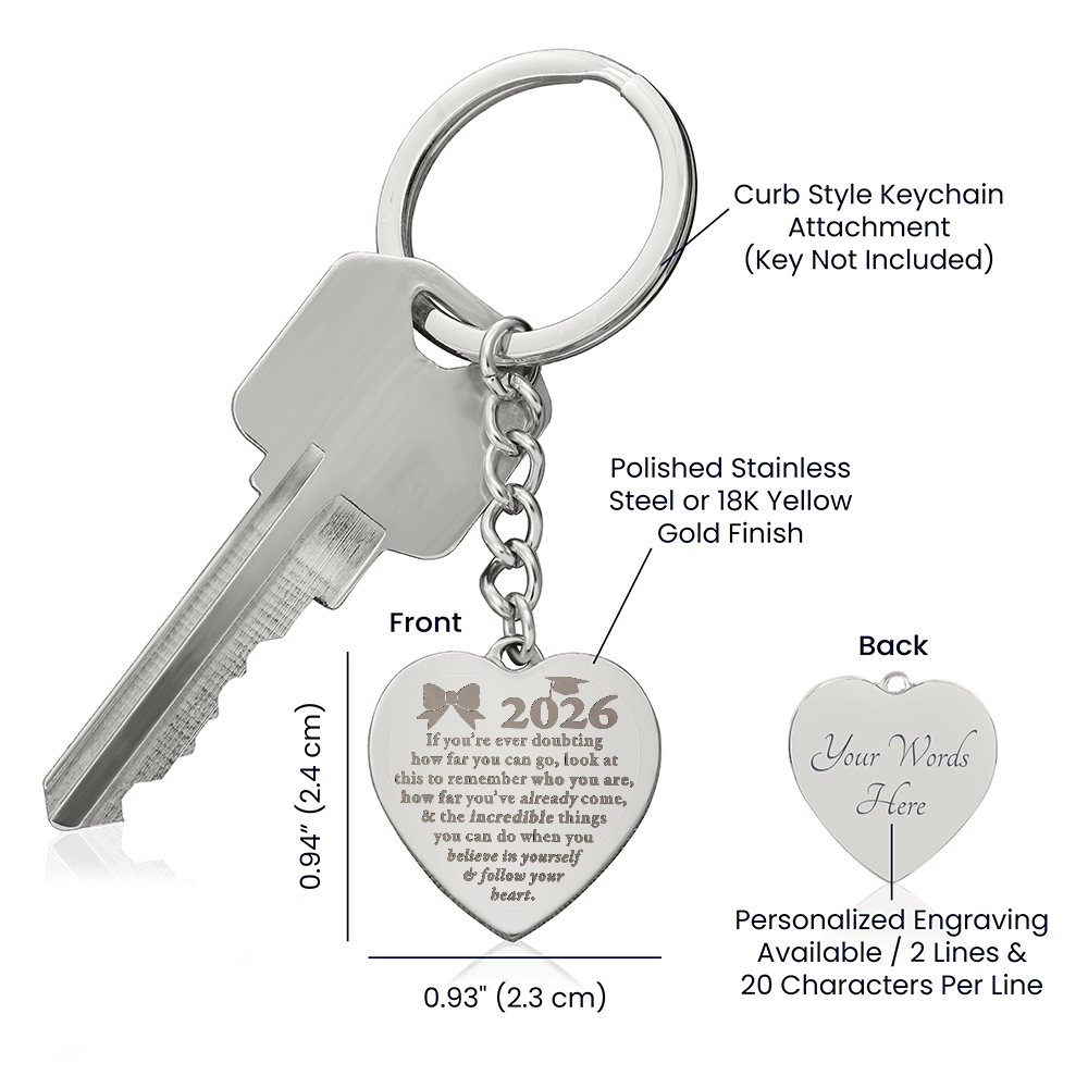 Follow your heart - Engraved Keychain - Cheer 2026 (Bow)