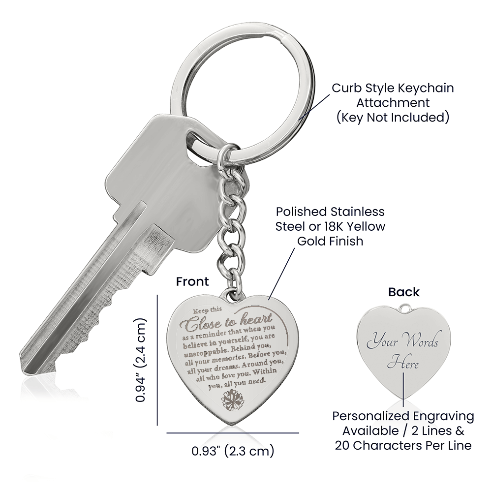 Behind you - Engraved Keychain - Cheerleader