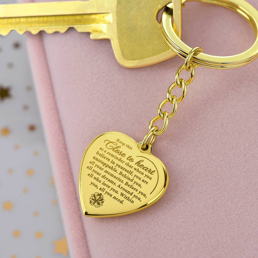 Behind you - Engraved Keychain - Cheerleader