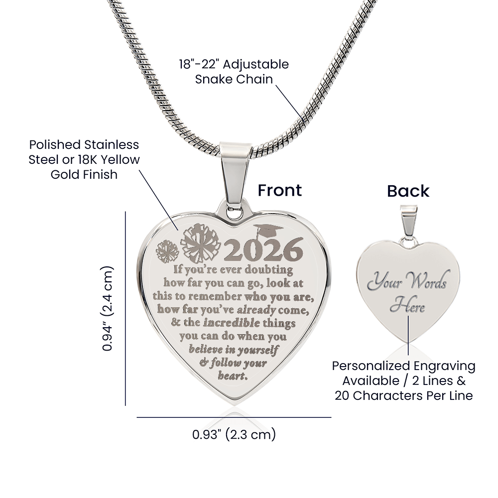 Follow your heart - Engraved Necklace - Cheer 2026