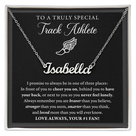 3 places - Name Necklace - Track Runner