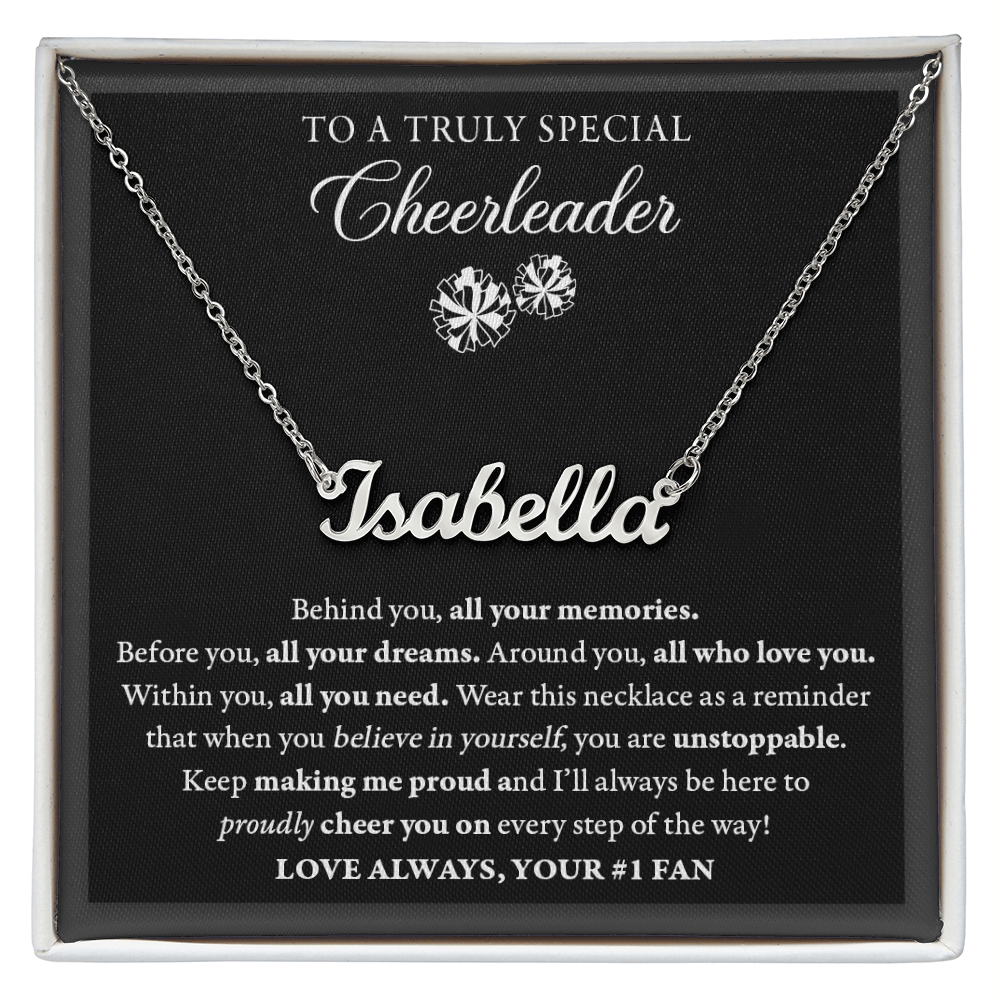 Behind you - Name Necklace - Cheerleader