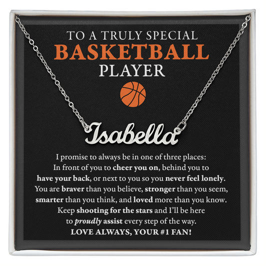 3 places - Name Necklace - Basketball