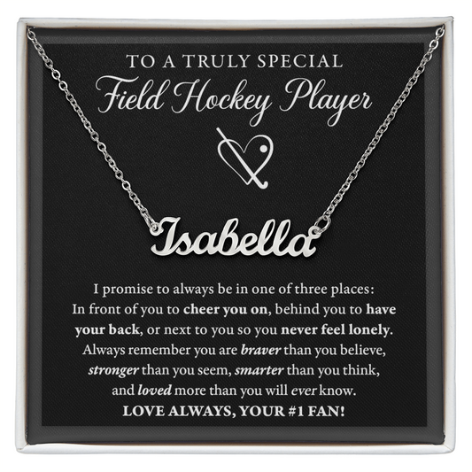 3 places - Name Necklace - Field Hockey