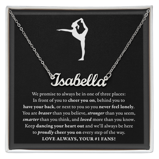 3 places (Plural) - Name Necklace - Gymnastics Dance