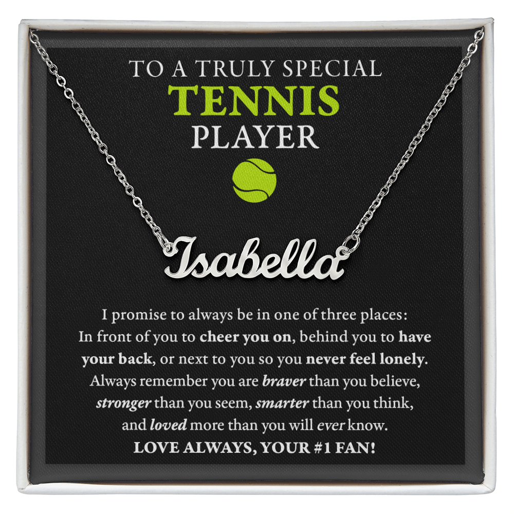 3 places - Name Necklace - Tennis
