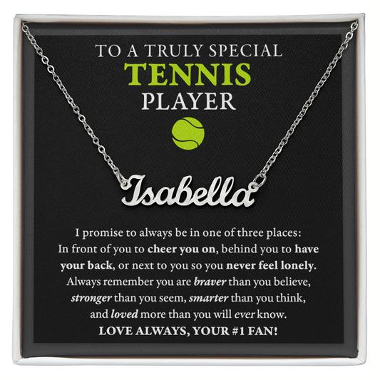3 places - Name Necklace - Tennis