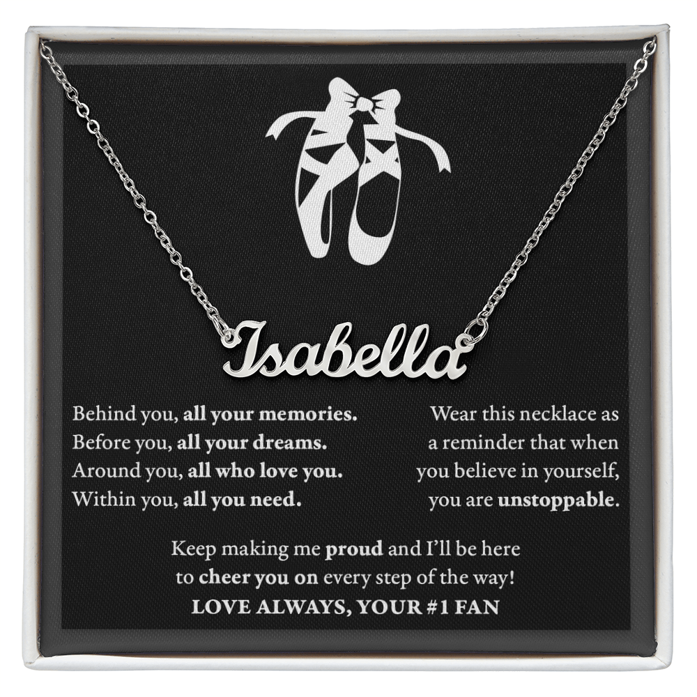 Behind you - Name Necklace - Dance Ballet