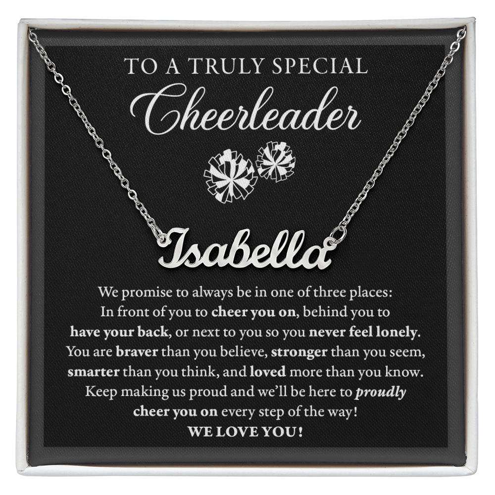 3 places (Plural) - Name Necklace - Cheerleader