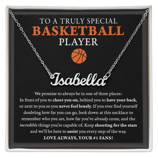 3 places Doubting (Plural) - Name Necklace - Basketball