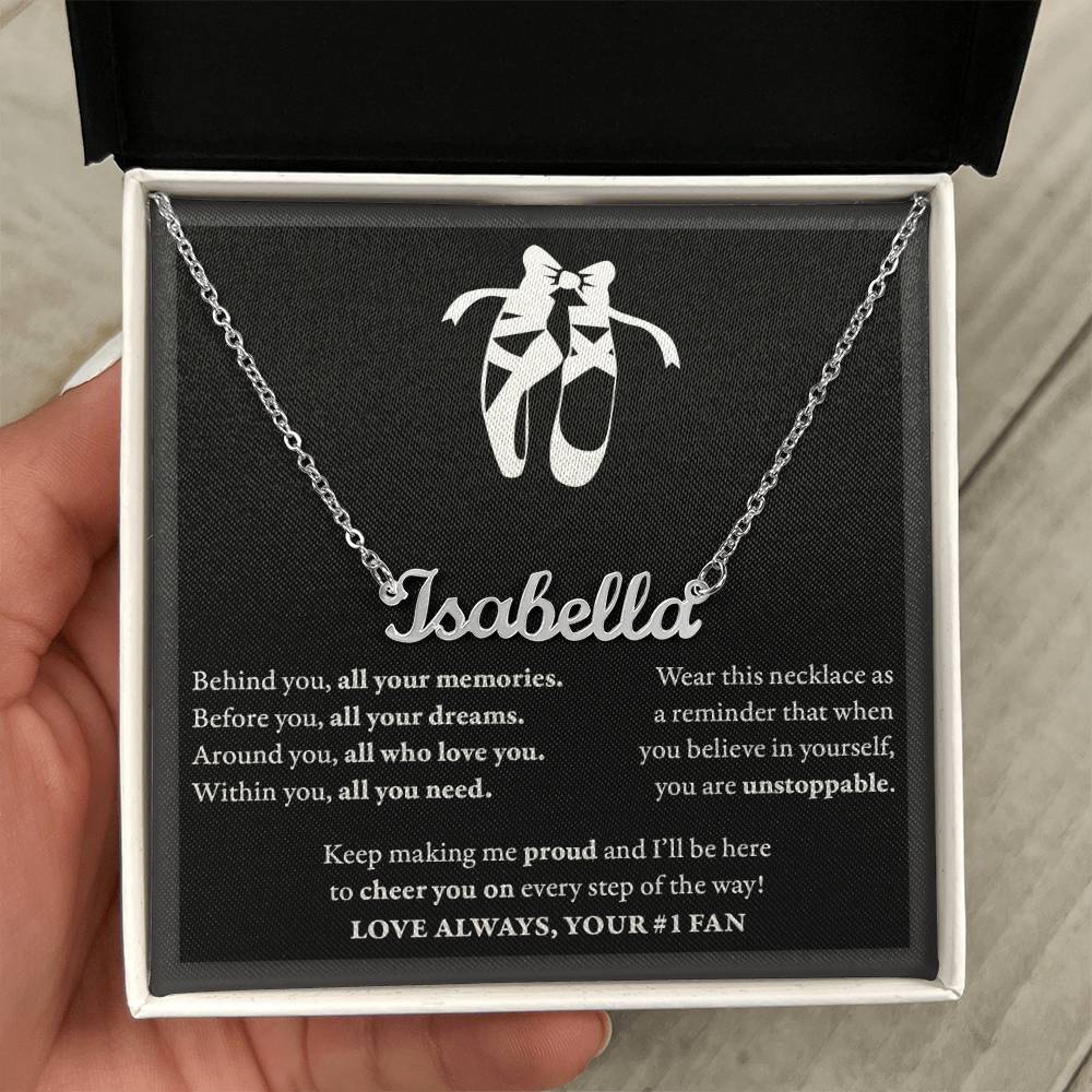 Behind you - Name Necklace - Dance Ballet