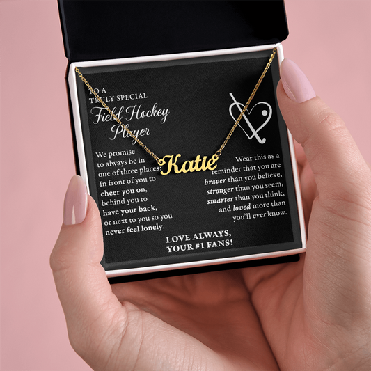 Field Hockey - 3 places Braver PLURAL - Name Necklace