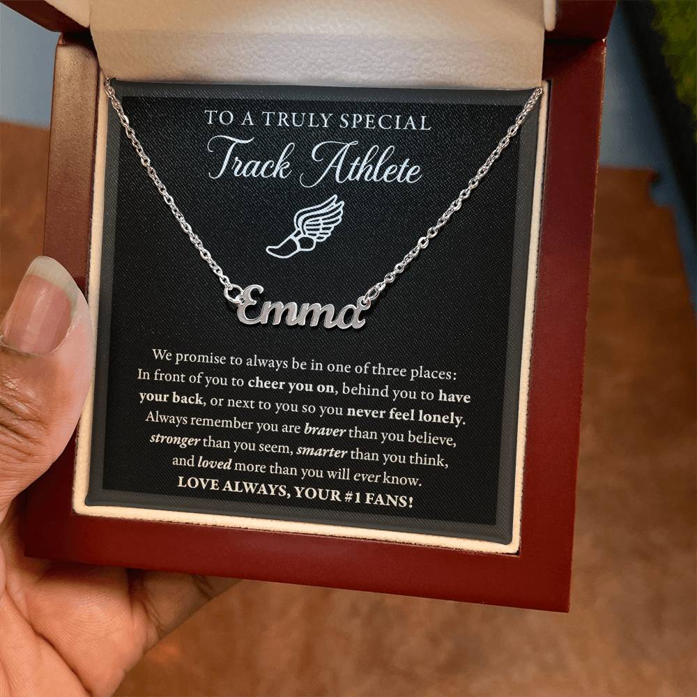 3 places (Plural) - Name Necklace - Track Runner