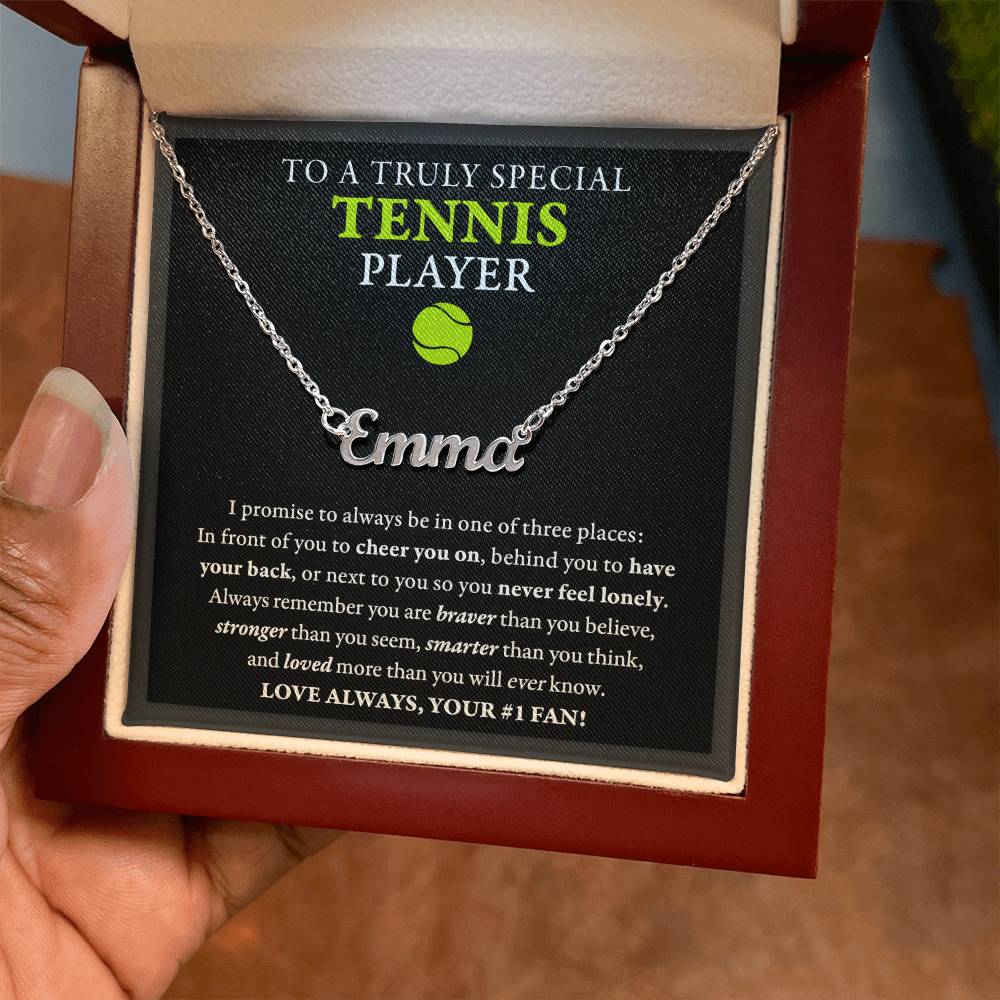 3 places - Name Necklace - Tennis