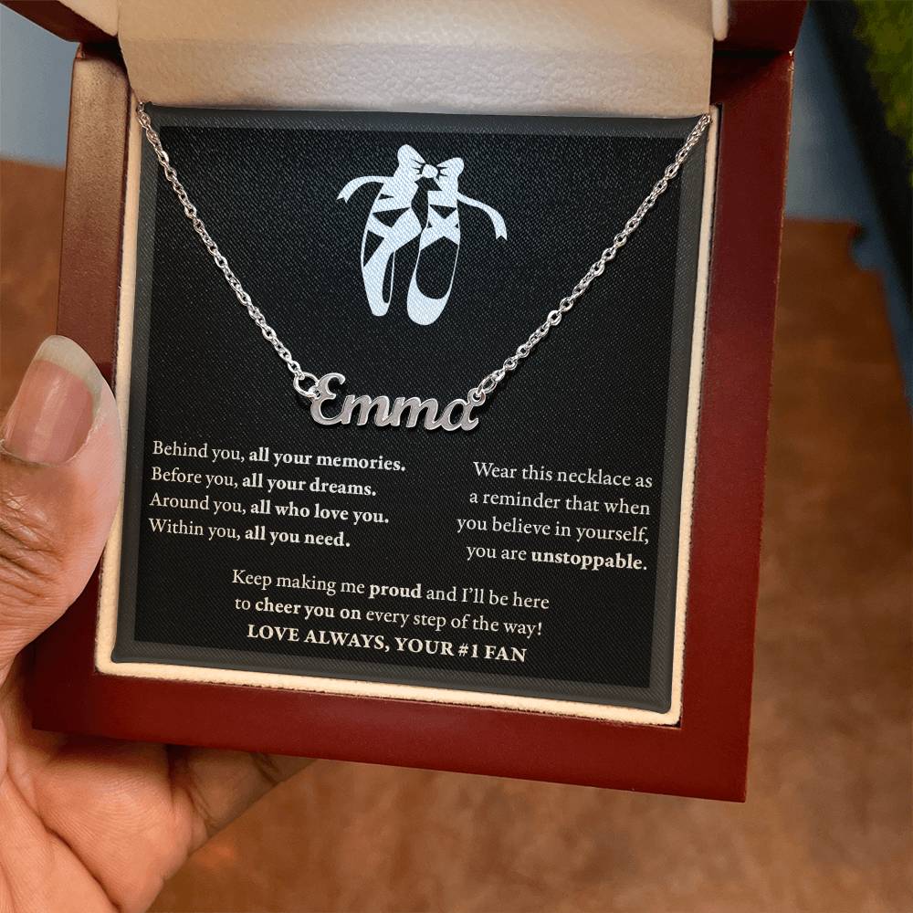 Behind you - Name Necklace - Dance Ballet