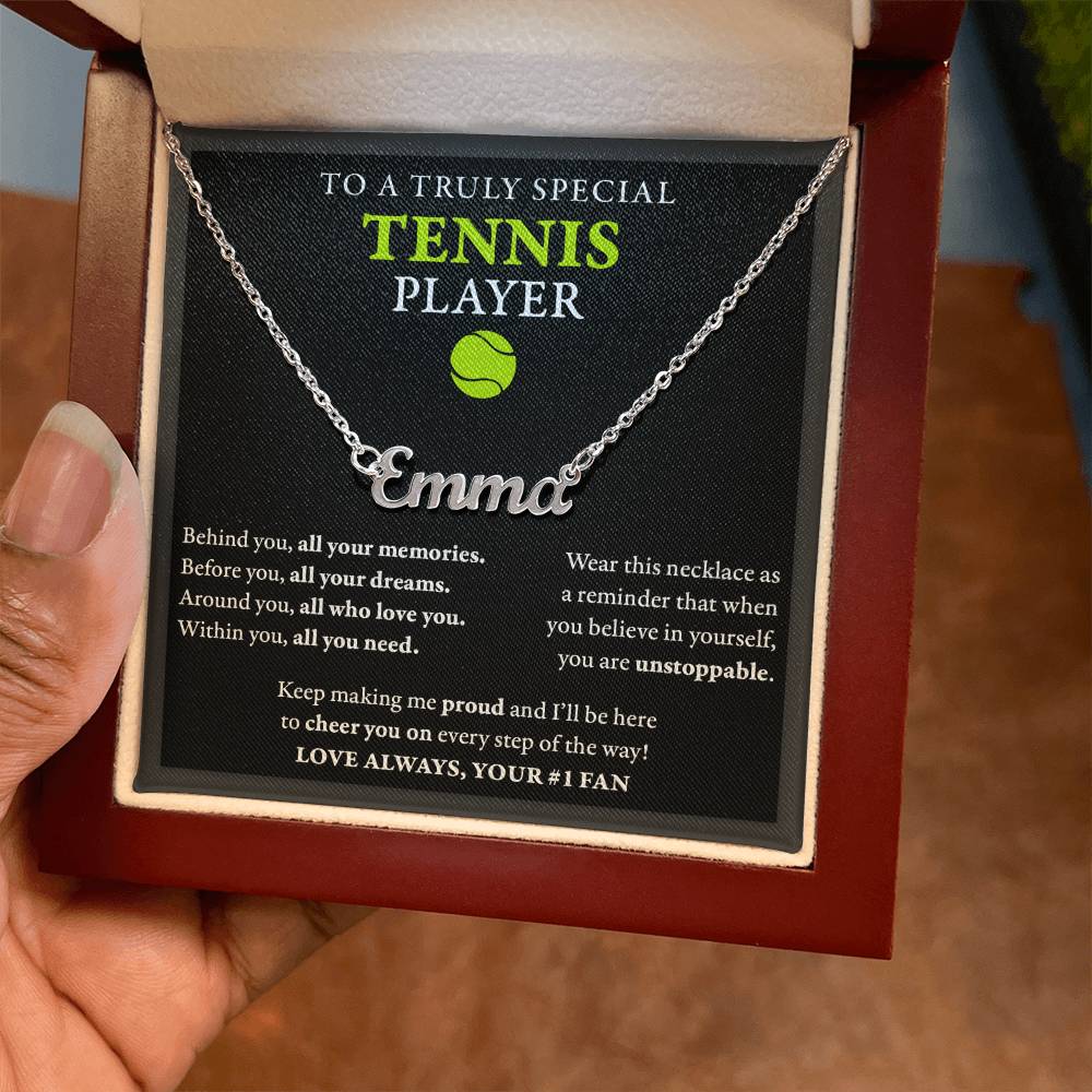 Behind you - Name Necklace - Tennis