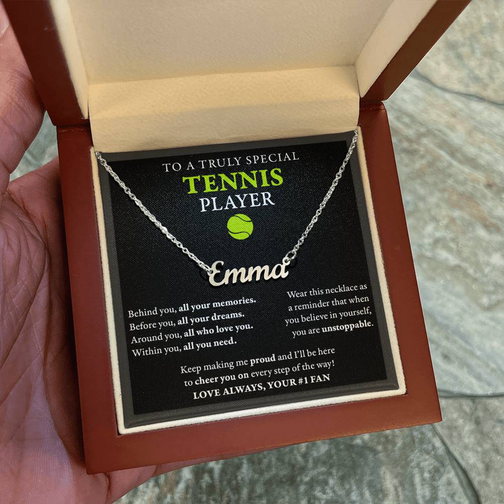 Behind you - Name Necklace - Tennis