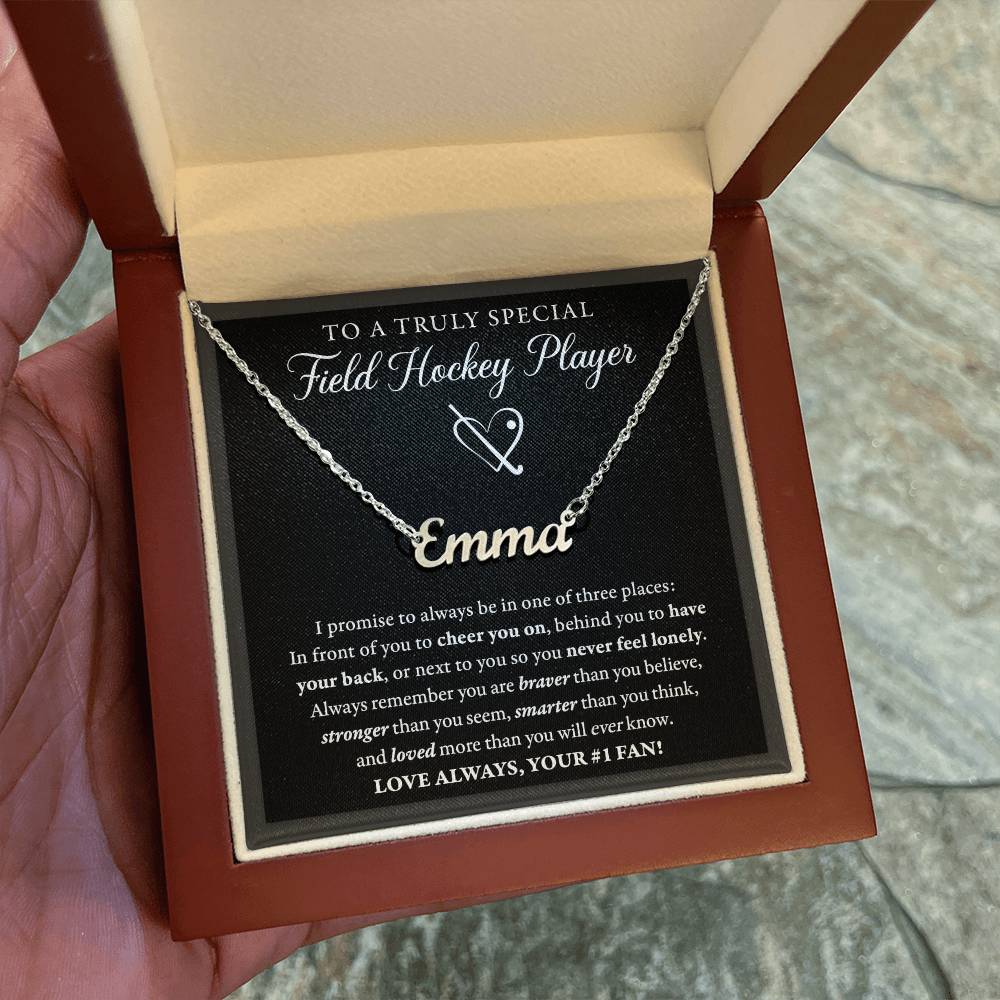 3 places - Name Necklace - Field Hockey