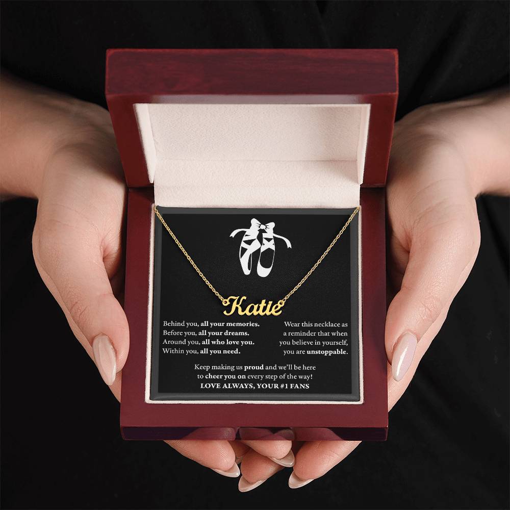 Behind you (Plural) - Name Necklace - Dance Ballet