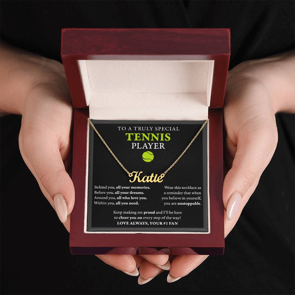 Behind you - Name Necklace - Tennis