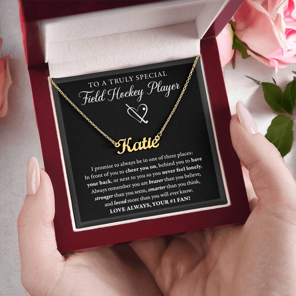 3 places - Name Necklace - Field Hockey