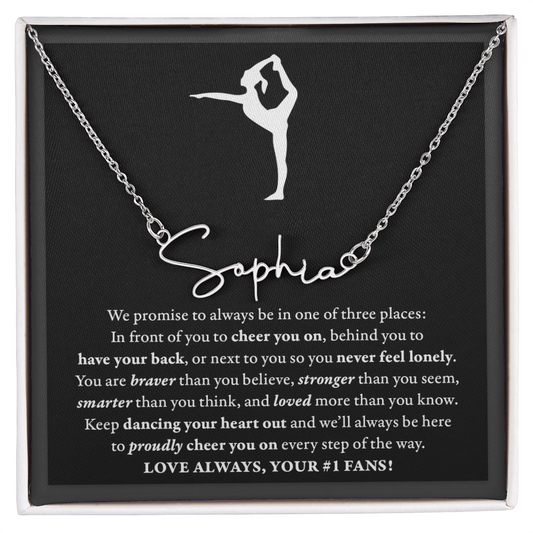 Gymnast Dance B - 3 places Braver Plural - Name Necklace