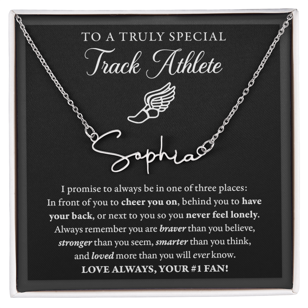 3 places Braver - Signed Name Necklace - Track