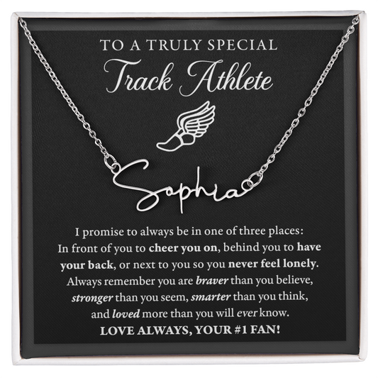 3 places Braver - Signed Name Necklace - Track