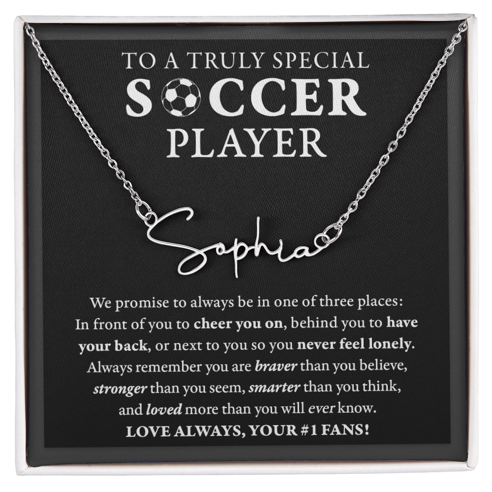 Soccer - 3 places Braver Plural - Name Necklace