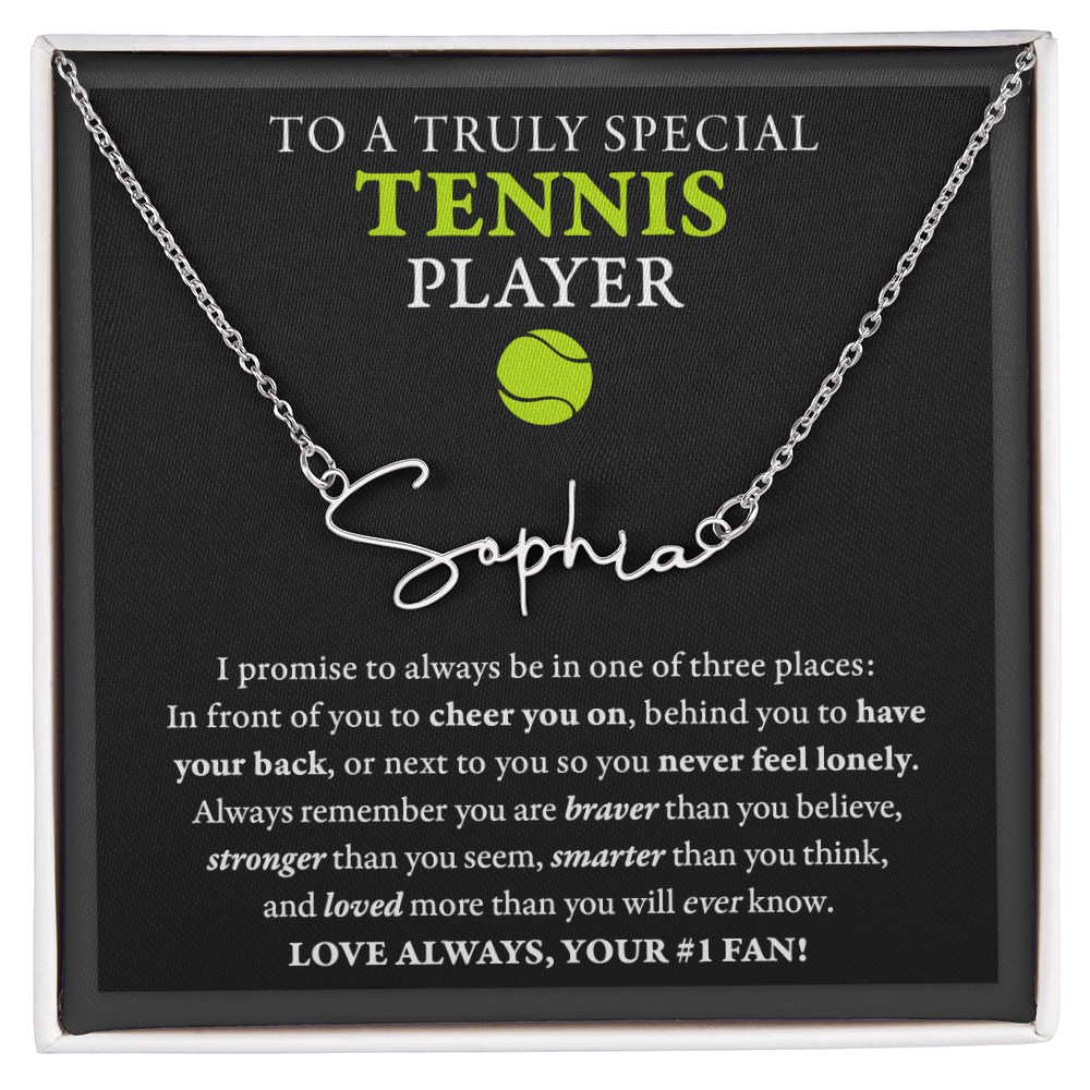 3 places Braver - Signed Name Necklace - Tennis