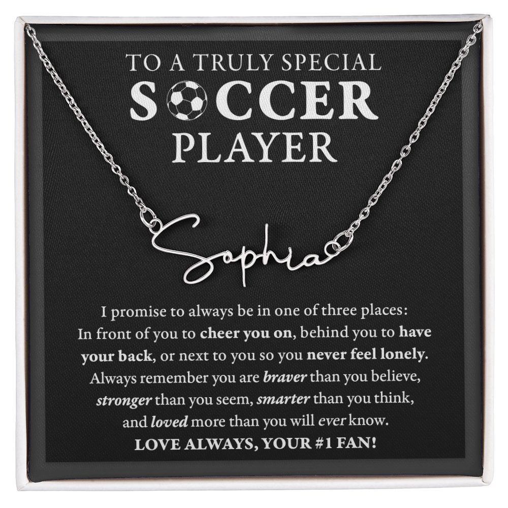 Soccer - 3 places Braver - Name Necklace