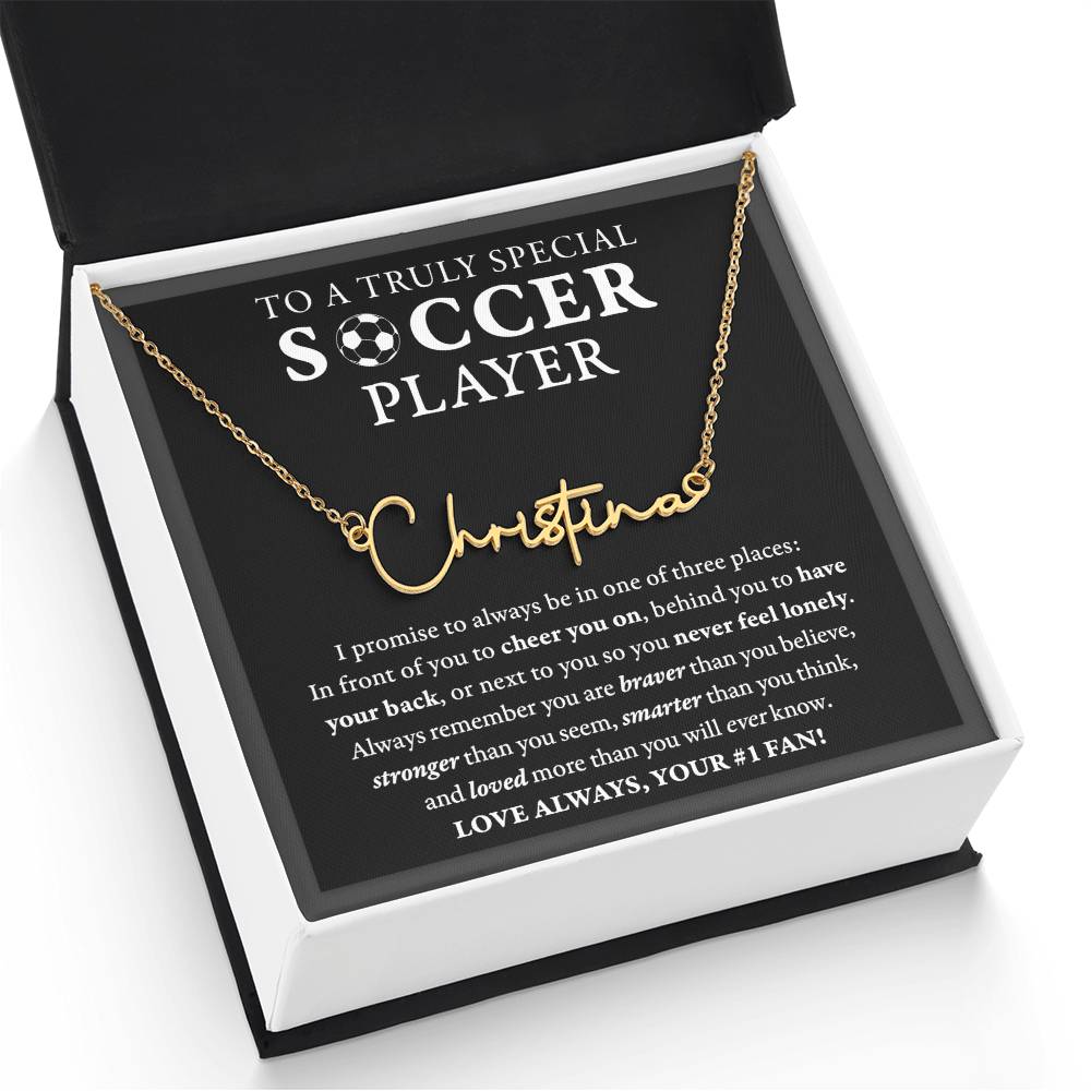 Soccer - 3 places Braver - Name Necklace