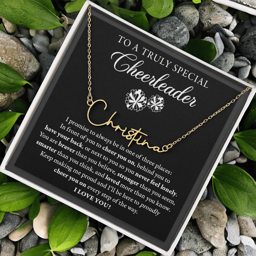 3 places - Signed Name Necklace - Cheerleader