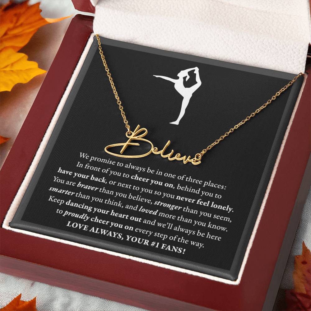Gymnast Dance B - 3 places Braver Plural - Name Necklace