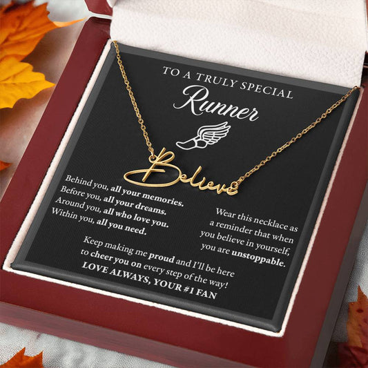 Behind Unstoppable - Signed Name Necklace - Runner