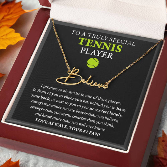 3 places Braver - Signed Name Necklace - Tennis