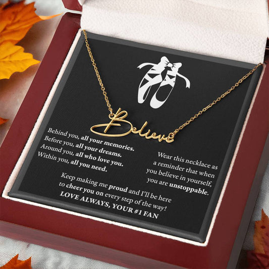 Behind Unstoppable - Signed Name Necklace - Dance