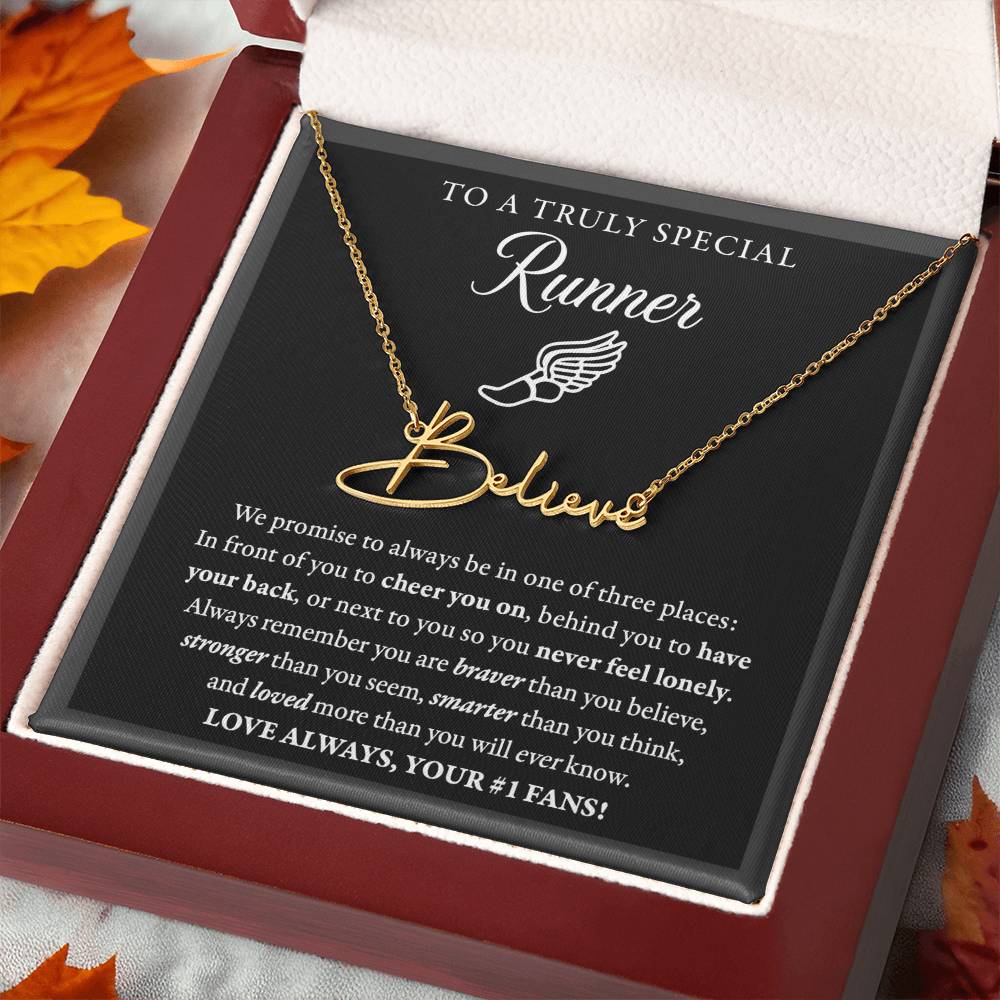 3 places Braver (Plural) - Signed Name Necklace - Runner
