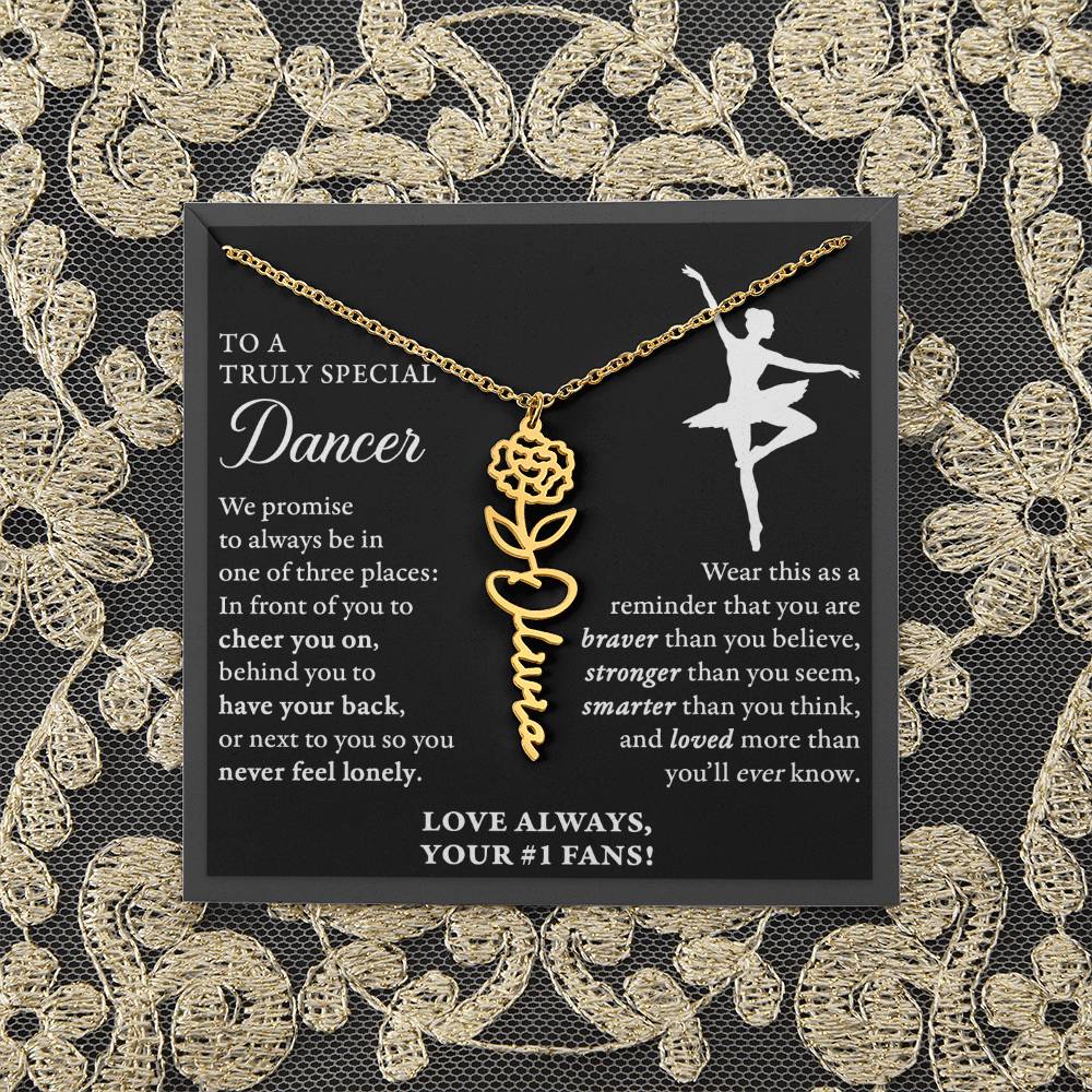 Dance - 3 places Braver Plural - Flower Name Necklace