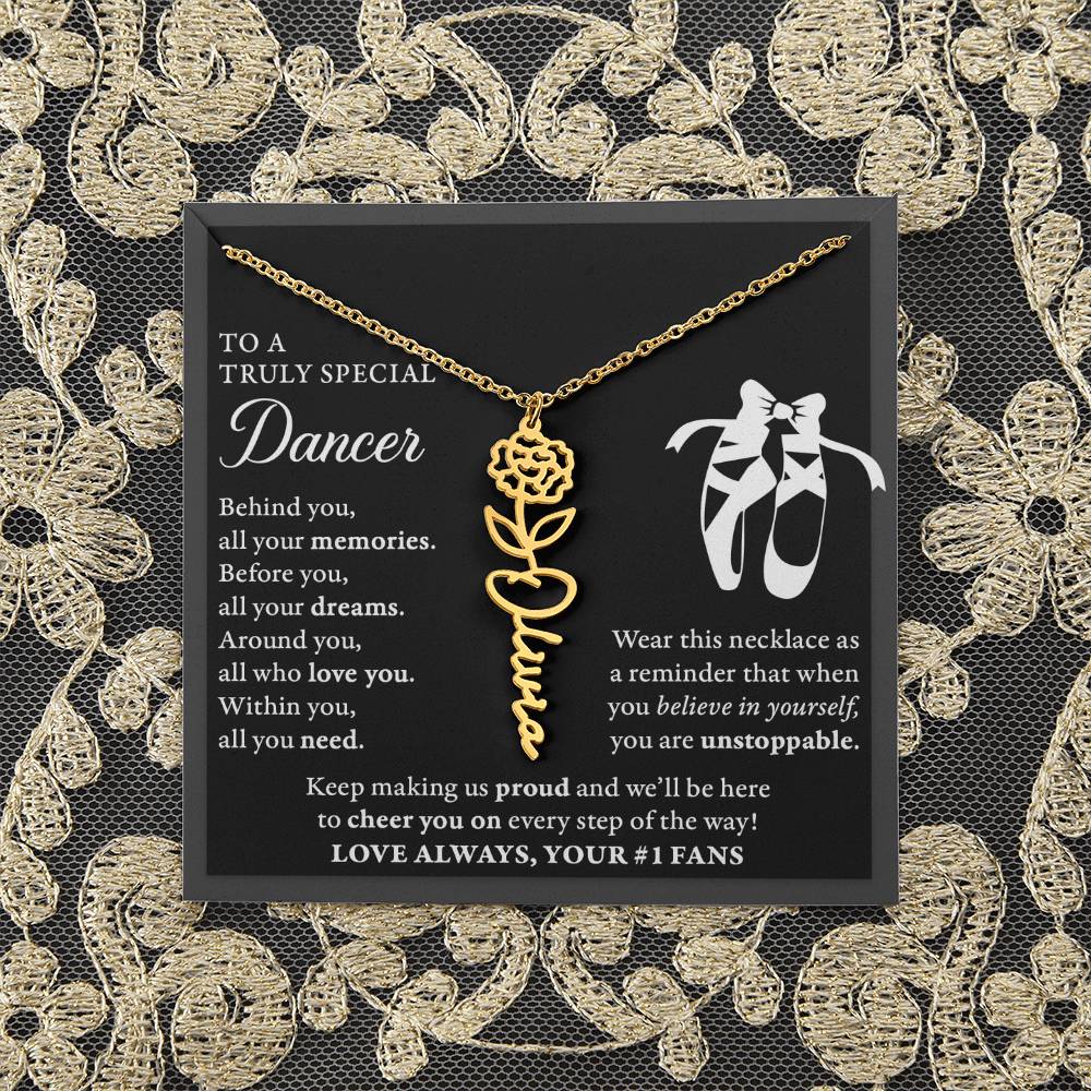 Dance B - Behind Unstoppable Plural - Flower Name Necklace