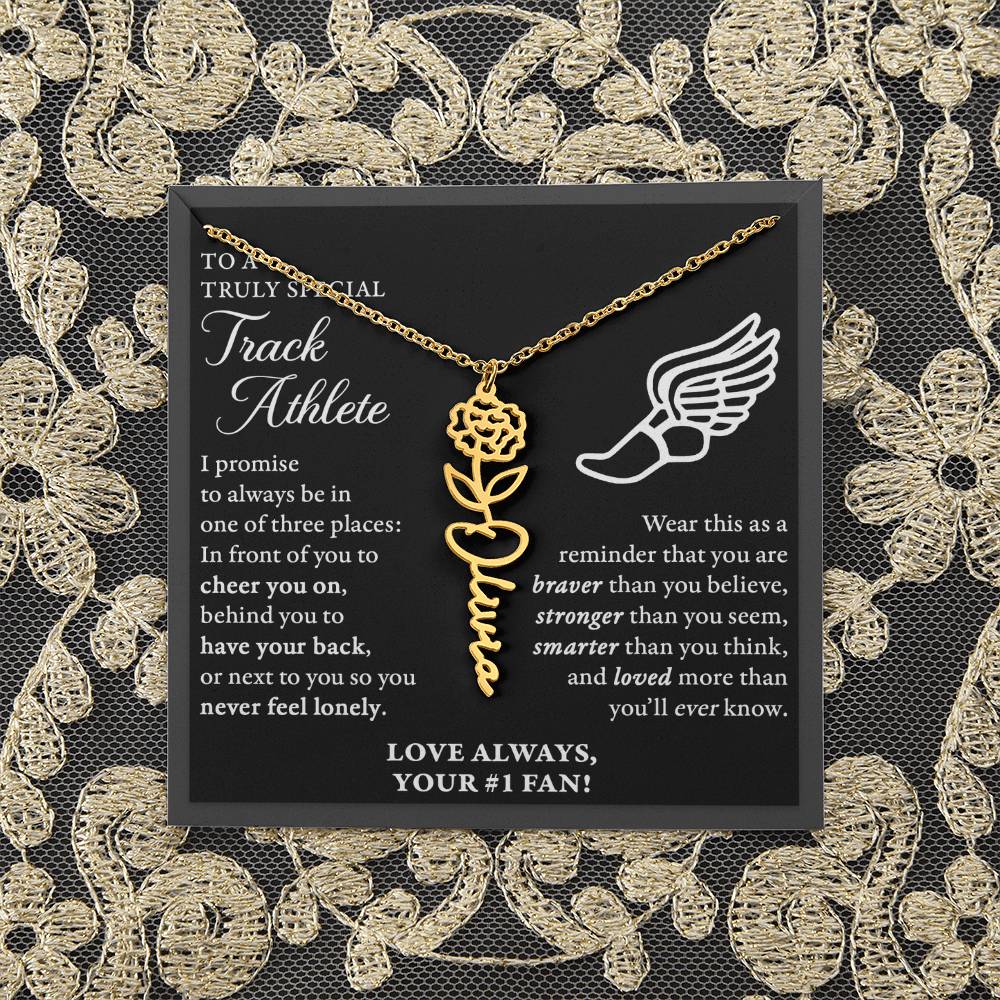 Track - 3 places Braver - Flower Name Necklace