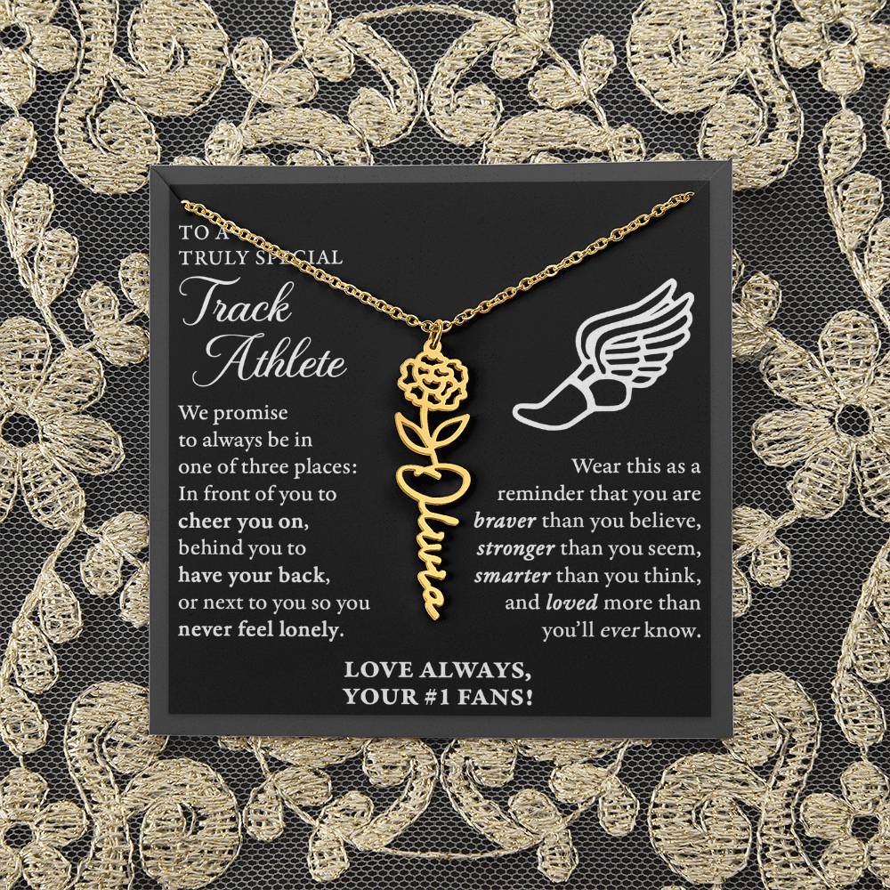 Track - 3 places Braver Plural - Flower Name Necklace