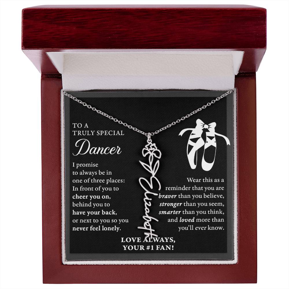 Dance - 3 places Braver B - Flower Name Necklace