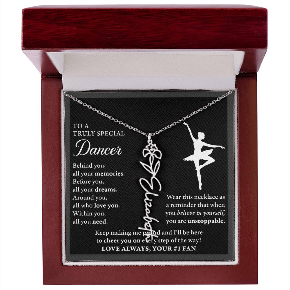 Dance B - Behind Unstoppable - Flower Name Necklace