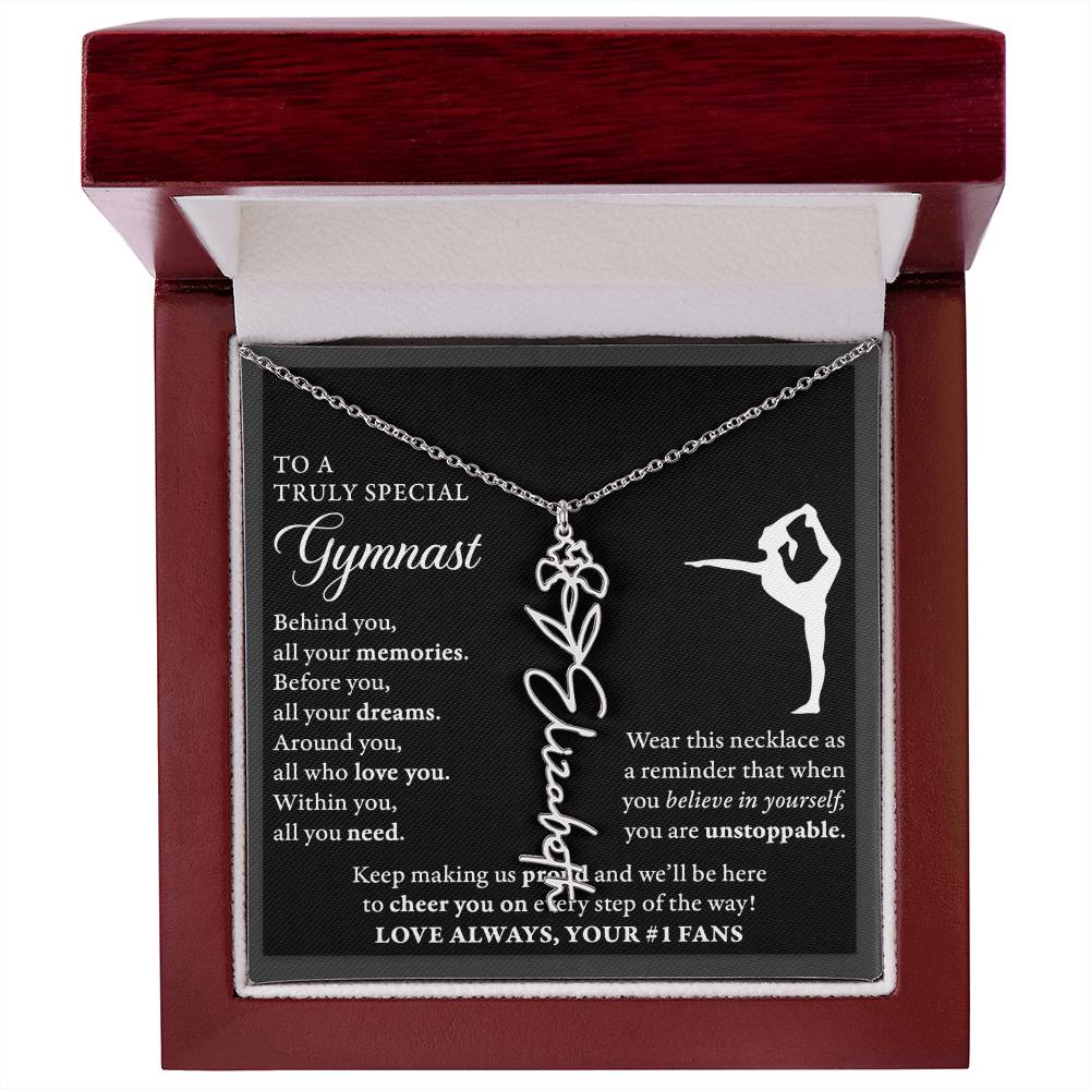 Gymnast - Behind Unstoppable Plural - Flower Name Necklace