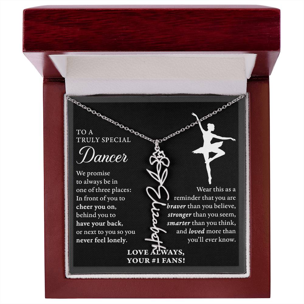 Dance - 3 places Braver Plural - Flower Name Necklace