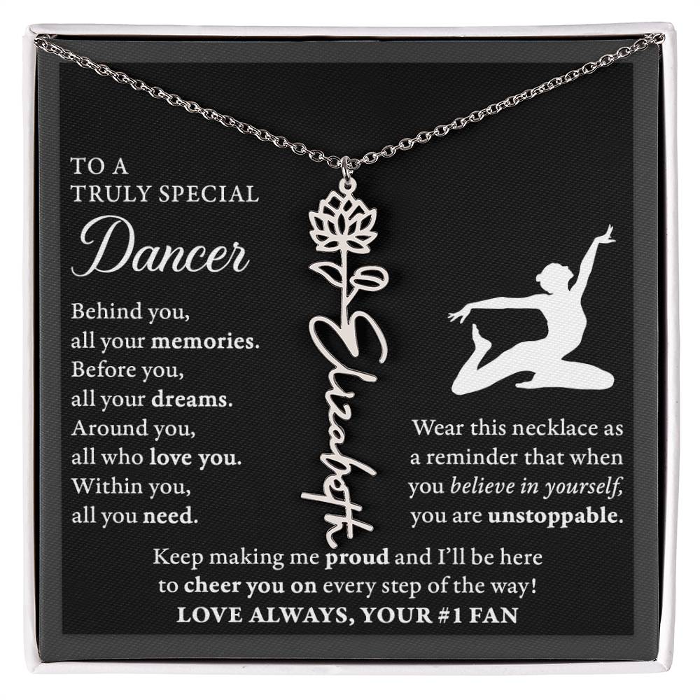 Dance C - Behind Unstoppable - Flower Name Necklace