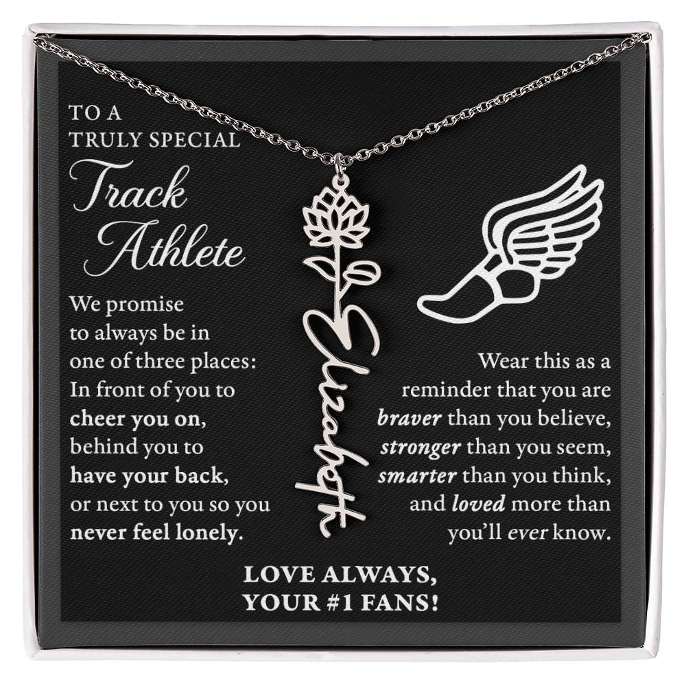 Track - 3 places Braver Plural - Flower Name Necklace
