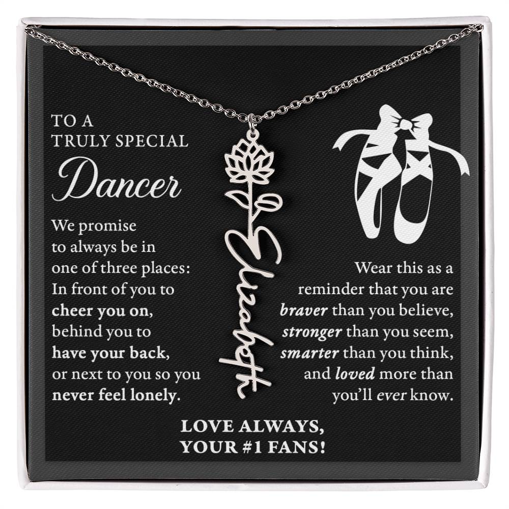 Dance - 3 places Braver Plural B - Flower Name Necklace